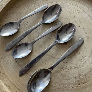 Superior Stainless GALAXY Flatware Silverware Spoons Lot Of 5 Vintage